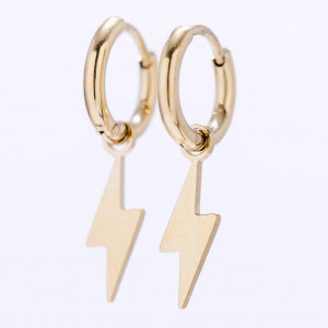 PENDIENTES RAYO ARO ACERO
