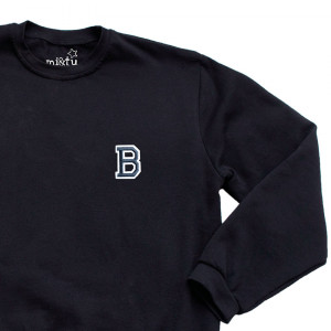 SUDADERA INICIAL UNISEX NEGRA