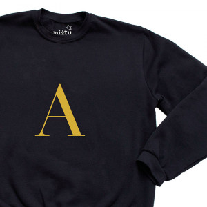 SUDADERA INICIAL NEGRA UNISEX