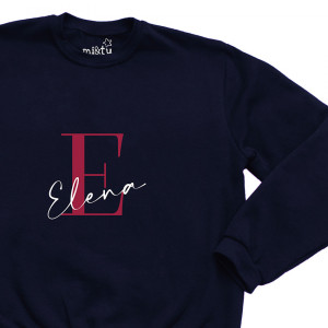 SUDADERA INICIAL+ NOMBRE AZUL